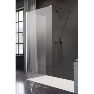 Duschkabine walk-in Radaway Modo New Black II mit Halter, 160x200cm, Glas transparent, profil schwarz