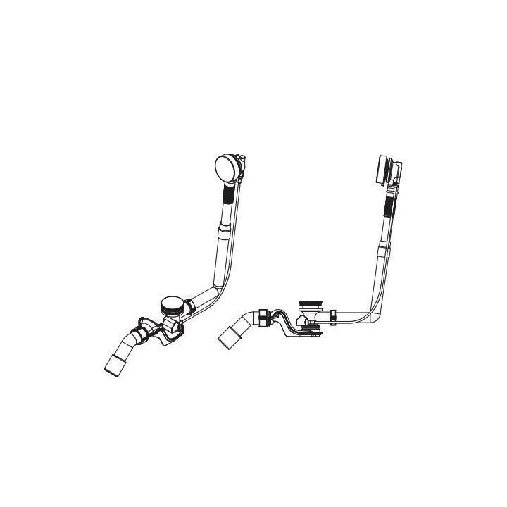 Wannowy system mit Ablauf und Überlauf Kladewei Comfort-Level Standard, KA 4001, Chrom