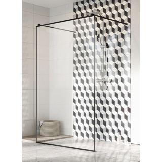 Wand Walk-In Radaway Modo New Black I 120 118x200cm, schwarz, Glas transparent