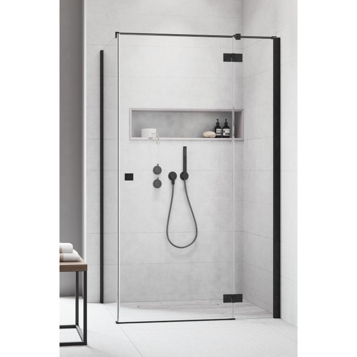 Seitenwand Radaway Essenza New Black KDJ S1 75 71.7-73.2-200cm, profil schwarz, Glas transparent- sanitbuy.pl