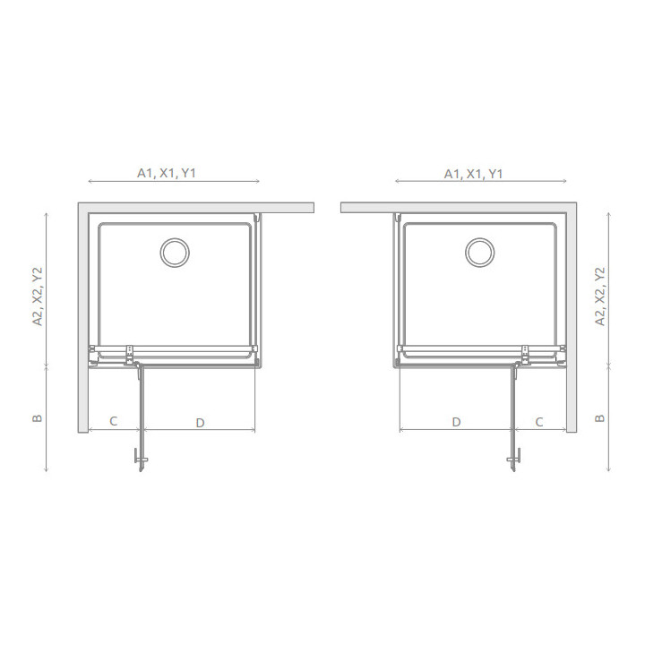 Seitenwand Radaway Essenza New Black KDJ S1 75 71.7-73.2-200cm, profil schwarz, Glas transparent- sanitbuy.pl