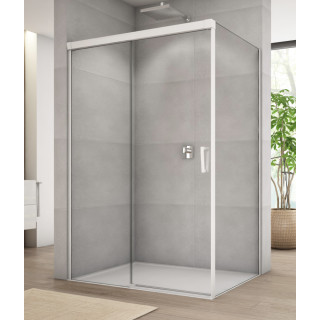 Tür Dusch- Sanswiss Cadura CAS2, 150x200cm, links, Schiebe-, Glas transparent, weißes Profil