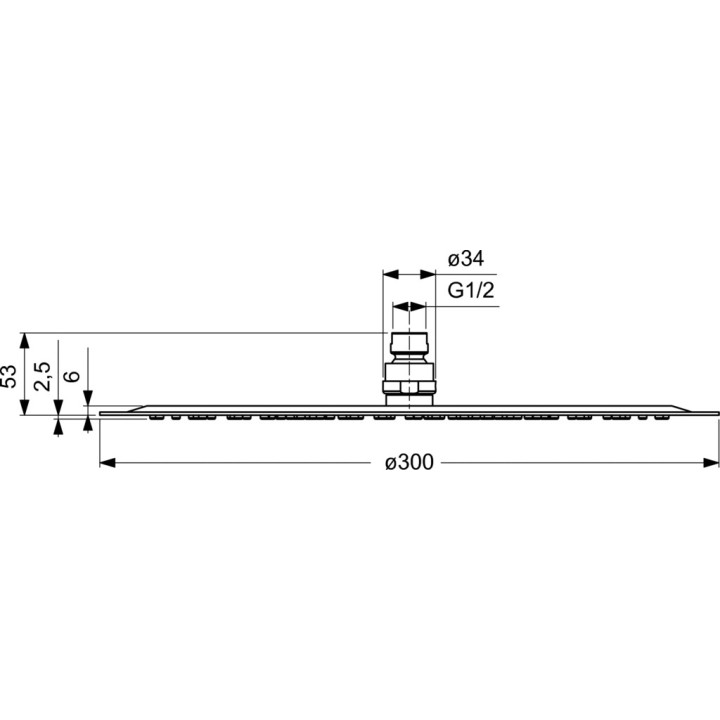 Ideal Standard Idealrain Luxe M1 flach rund Kopfbrause 300 mm