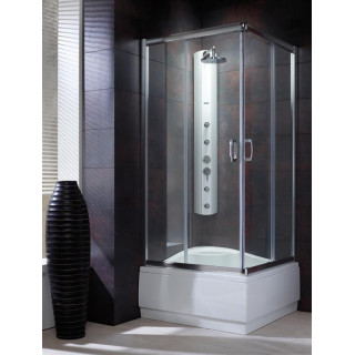 Halbrund Duschkabine Radaway Premium A 1700, 90x90cm, rozsuwana, Glas fabric, profil Chrom