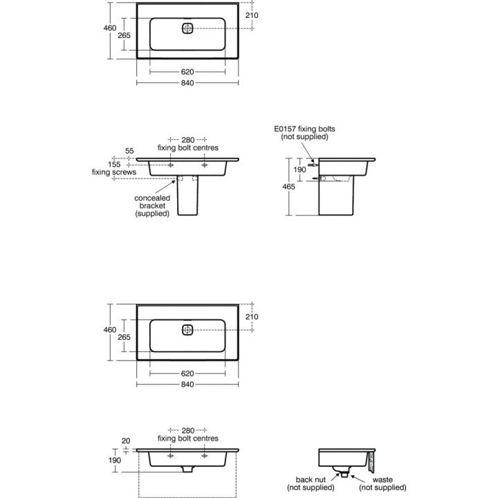 Halbsäule Ideal Standard Strada II weiß