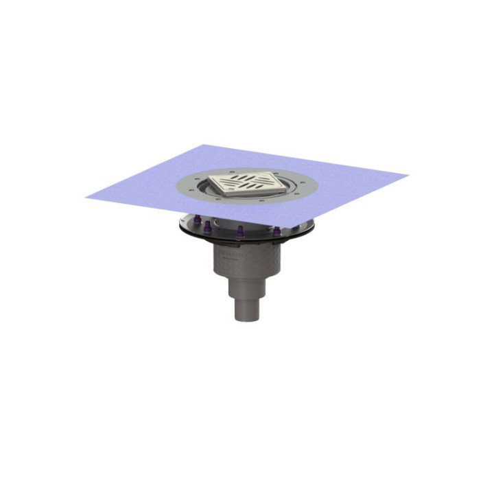 Kessel nasadka mit Gitter odpływową 120x120mm Variofix 4862- sanitbuy.pl