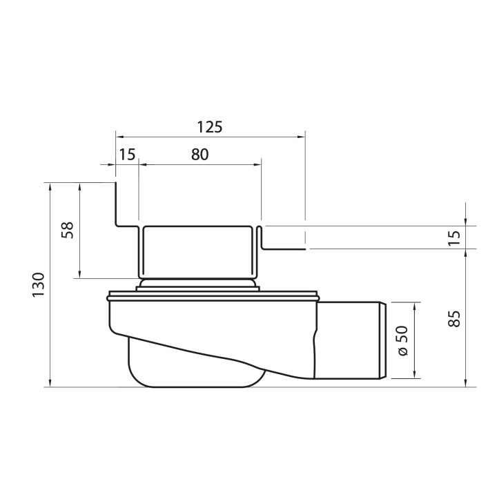 Ablaufrinne, pełny Set,  Wiper New Premium, 500mm, wzór Ponente, Finish poler
