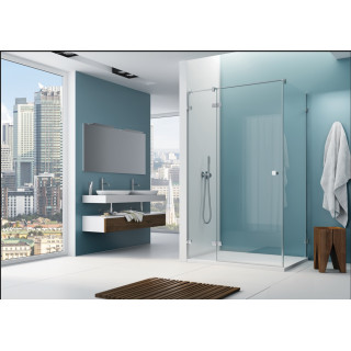 Duschkabine SanSwiss Cadura CA1C+CAT1, 100x100x100x200cm. Pendeltür einteilig z profilem przyściennym + Seitenwand, Glas transpa