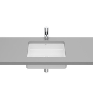Unterbauwaschtisch Roca Inspira Square, 49,5x39cm, Fineceramic, ohne Überlauf, weiß
