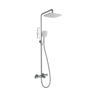 Dusch-set Ravak Termo 300, mit Armatur termostatyczną und Regenbrause TE 092.00/150 - Chrom/weiß