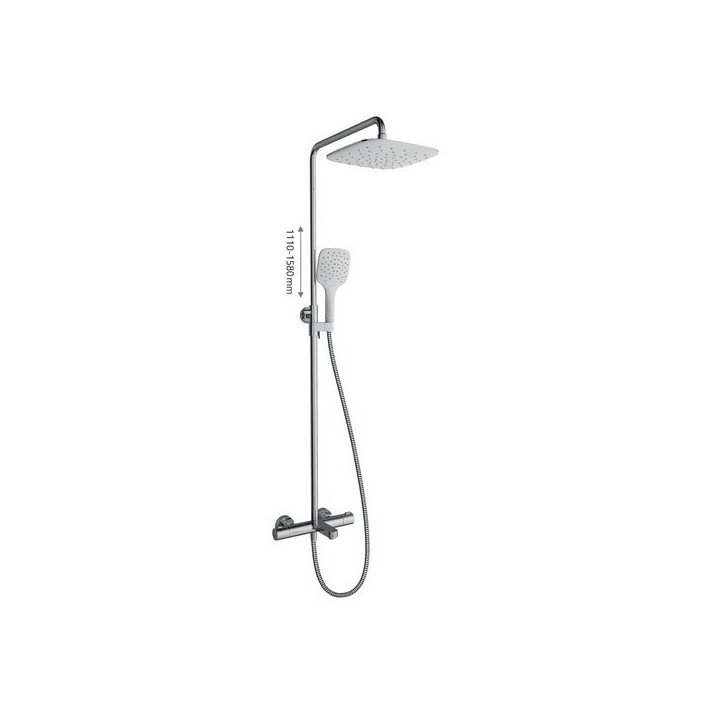 Dusch-set Ravak Termo 300, mit Armatur termostatyczną und Regenbrause TE 092.00/150 - Chrom/weiß