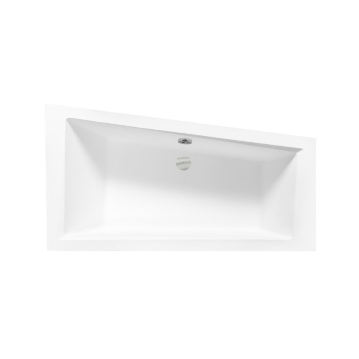 Asymmetrische badewanne Besco Avita, 160x75cm, Version links, Acryl-, weiß