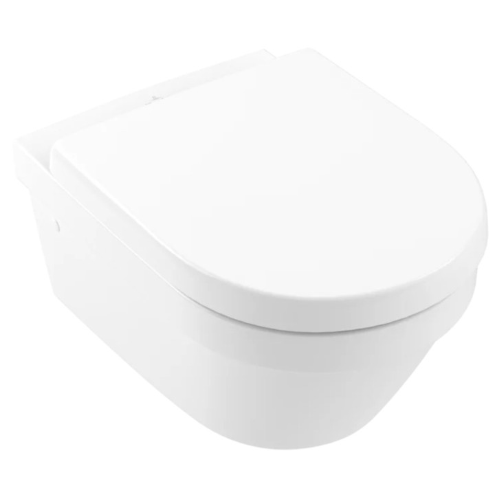Combi-Pack Wand-WC WC mit Sitz Villeroy & Boch Architectura, 53x37cm, DirectFlush, bezkołnierzowa, Weiss Alpin