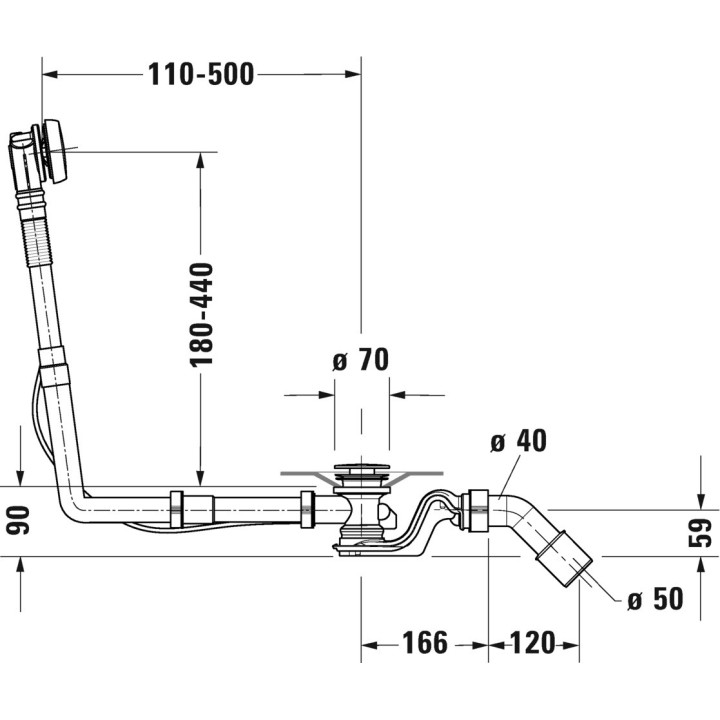Set Ab- und Überlauf Duravit Quadroval