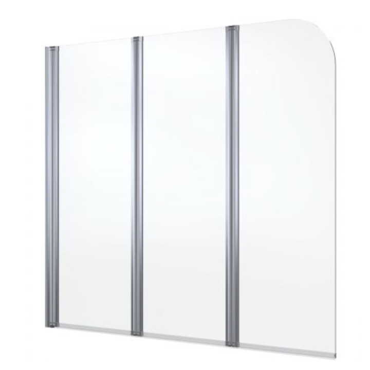 Parawan nawannowy Oltens Blanda, 120x140cm, 3-częściowy, Glas transparent, profil Chrom