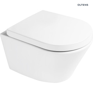 Wand-wc wc Oltens Jog 52x36 cm, PureRim mit Schicht SmartClean mit WC-Sitz mit Softclosing Slim - weiß