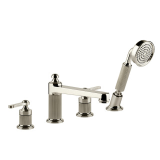 Wannenarmatur mit 4 anschlüssen Gessi Venti20, stehend, Auslauf 190mm, 2 wyjścia wody, Dusch-Set, Chrom