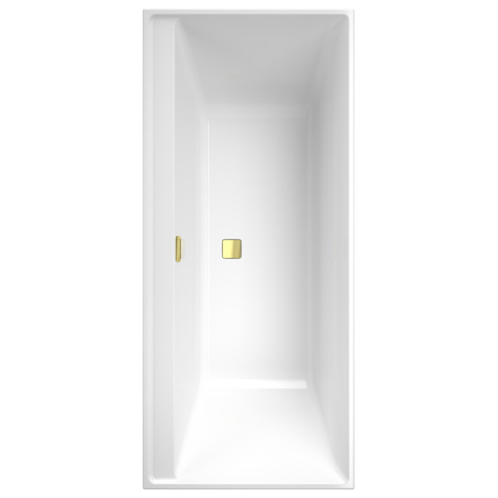 Badewanne rechteckig Villeroy & Boch Collaro, 170x75cm, golden osprzęt, Weiss Alpin