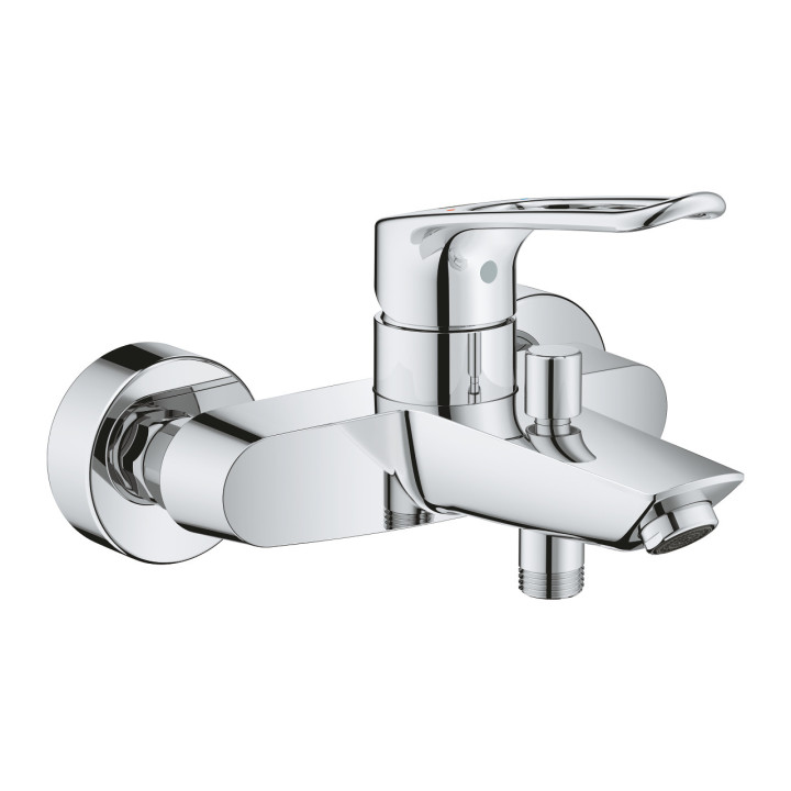Wannenbatterie Grohe Eurosmart zur Wandmontage, Einhebel-, Chrom