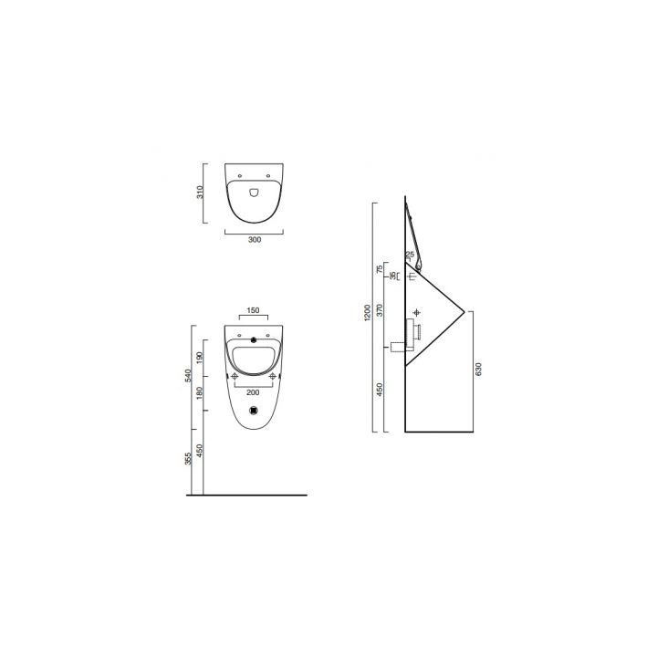 Catalano Sfera Urinal hängend weiß Newflush weiß