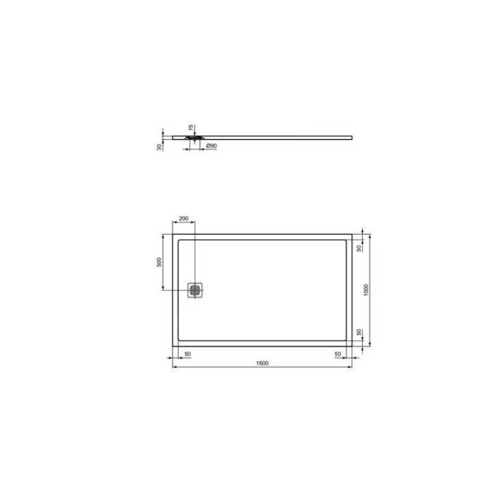 Duschwanne rechteckig Ideal Standard Ultra Flat S 160x80 weiß
