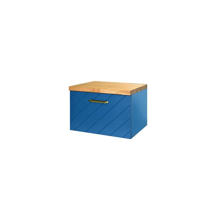 Hängeschrank Besco Floo 80x50 cm, bez blatu, Halter golden, wzór lewy - Farbe niebieski