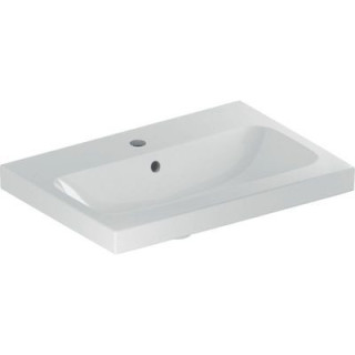 Aufsatzwaschtisch Geberit iCon Light, 60x48cm, z Überlauf, mit Hahnloch, weiß