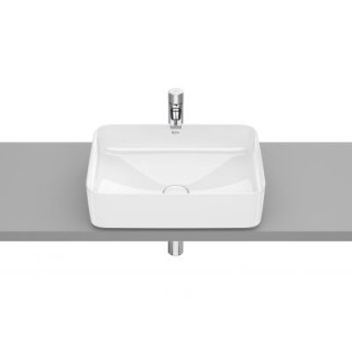 Unterbauwaschtisch Roca Inspira Square, 49,5x39cm, Fineceramic, ohne Überlauf, weiß