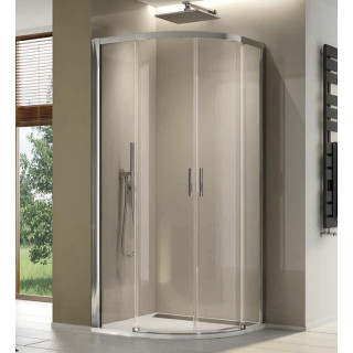 Kabine quadratisch Eck- Sanswiss Top-Line S, 80x80cm, Schiebetür, Glas transparent, profil schwarz matt