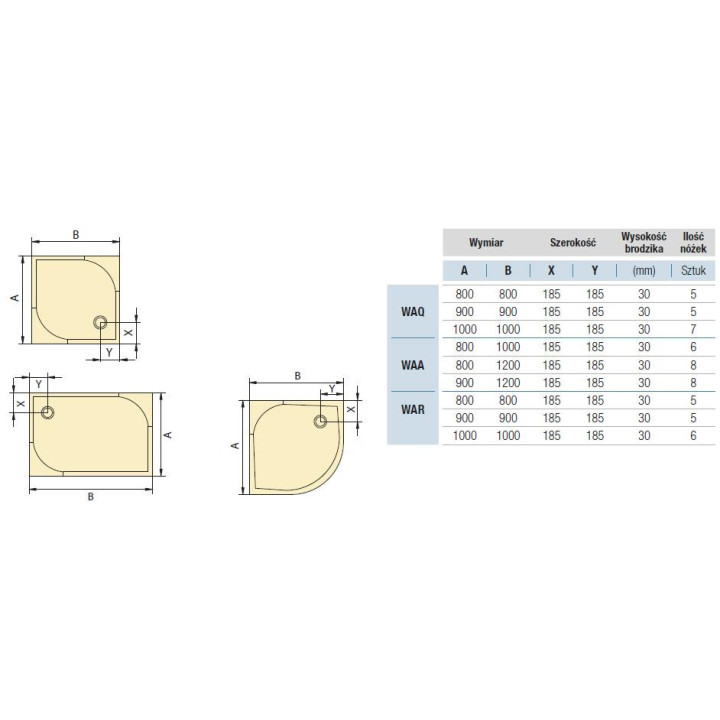 Duschwanne z Konglomeratu SanSwiss Ila halbrund 900x900mm, weiß