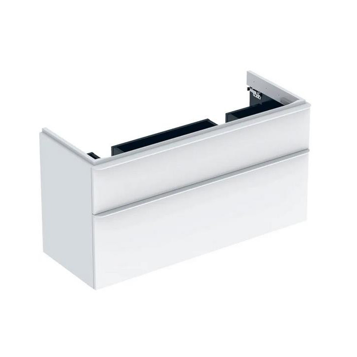Hängeschrank Unterbau- Geberit Smyle Square 60 cm, mit zwei Schubladen - weiß Glanz