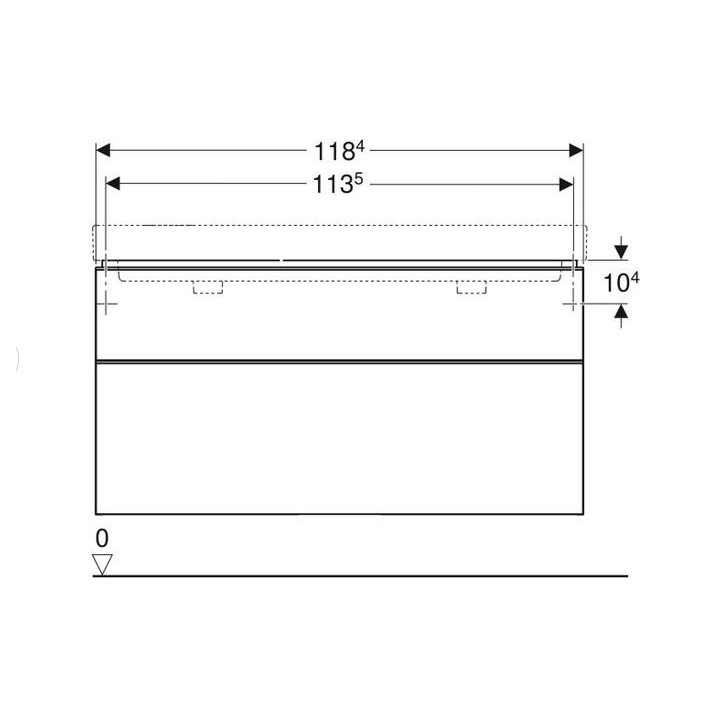 Hängeschrank Unterbau- Geberit Smyle Square 60 cm, mit zwei Schubladen - weiß Glanz