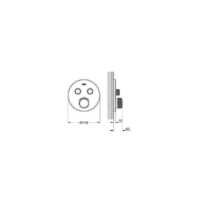 Unterputzarmatur Grohe Grohtherm SmartControl thermostatisch 2-Empfänger wody, polished nickel