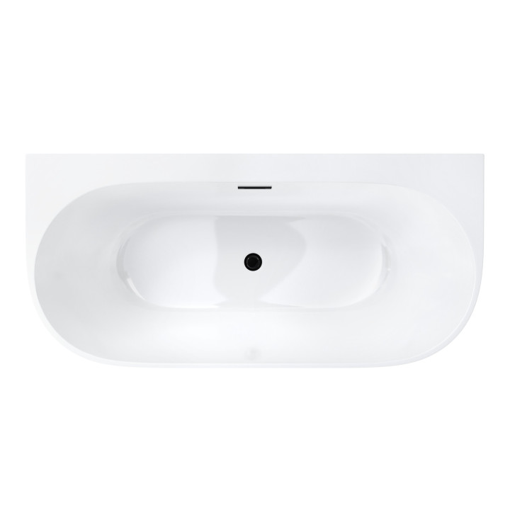 Badewanne zur Wandmontage freistehend Corsan Mono 170 cm z wykończeniem weißm - weiß
