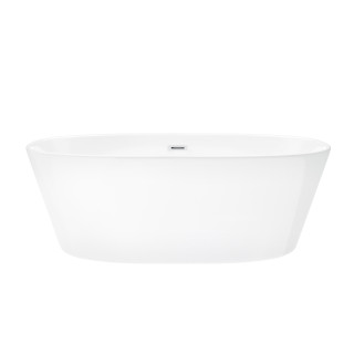 Badewanne freistehend Corsan Salina 160 cm z wykończeniem różowe Gold - weiß