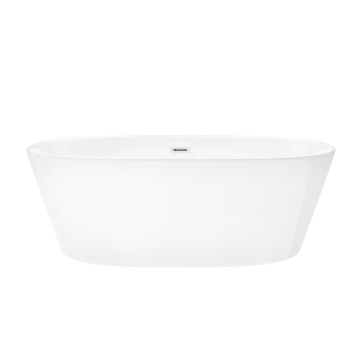 Badewanne freistehend Corsan Salina 160 cm z wykończeniem różowe Gold - weiß