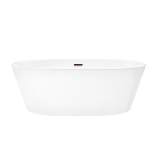 Badewanne freistehend Corsan Salina 170 cm z wykończeniem złotym - weiß