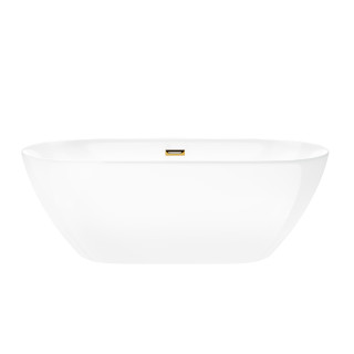 Badewanne freistehend Corsan Olvena 160 cm z wykończeniem różowe Gold - weiß