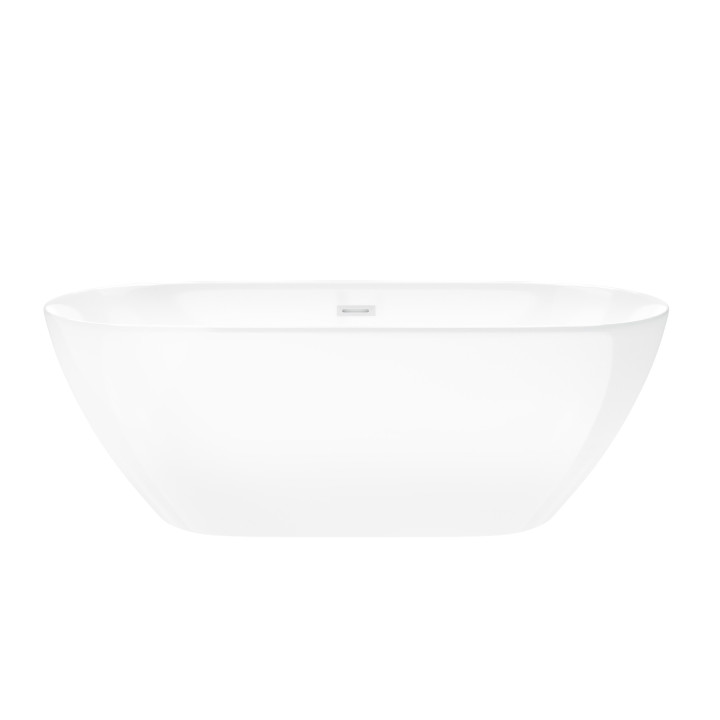 Badewanne freistehend Corsan Olvena 160 cm z wykończeniem złotym - weiß