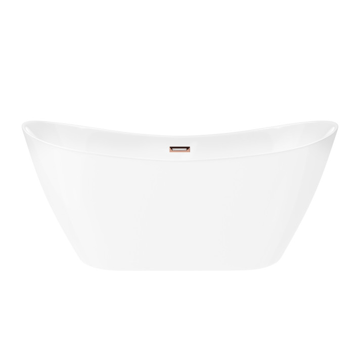 Badewanne freistehend Corsan Nauti 160 cm z wykończeniem złotym - weiß