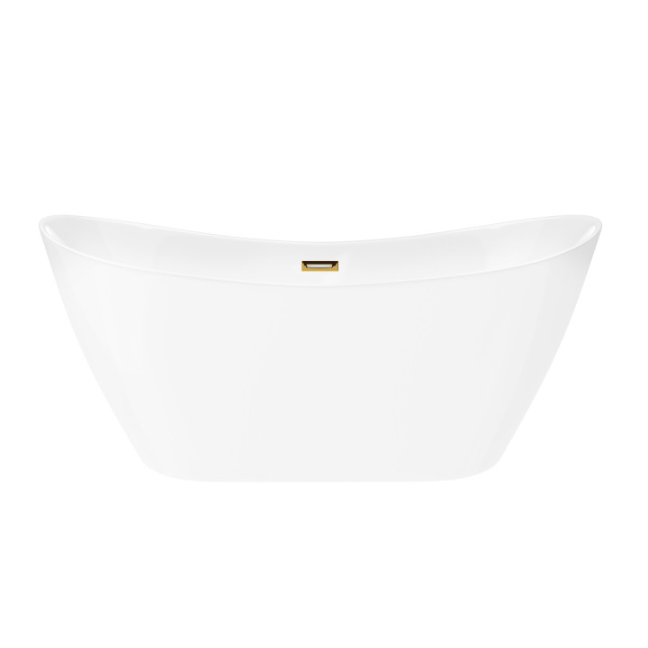 Badewanne freistehend Corsan Nauti 170 cm z wykończeniem schwarz - weiß