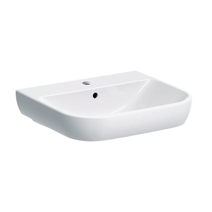 Geberit Smyle Waschtisch, B55cm, H16.5cm, T48cm, z Überlauf, mit Hahnloch