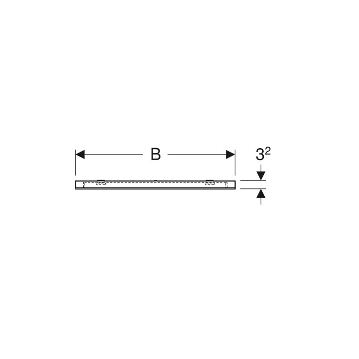 Geberit Option Square Podświetlane Spiegel, B40cm, H80cm, T3.2cm, Beleuchtung u góry, Aluminium szczotkowane