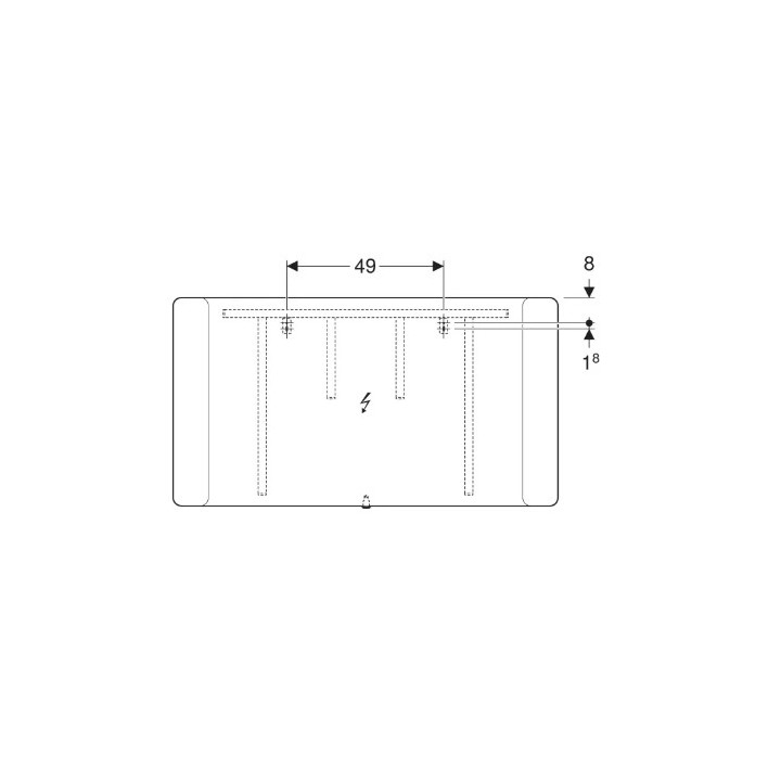 Geberit Option Square Podświetlane Spiegel, B90cm, H65cm, T3.2cm, Beleuchtung u góry, Aluminium szczotkowane