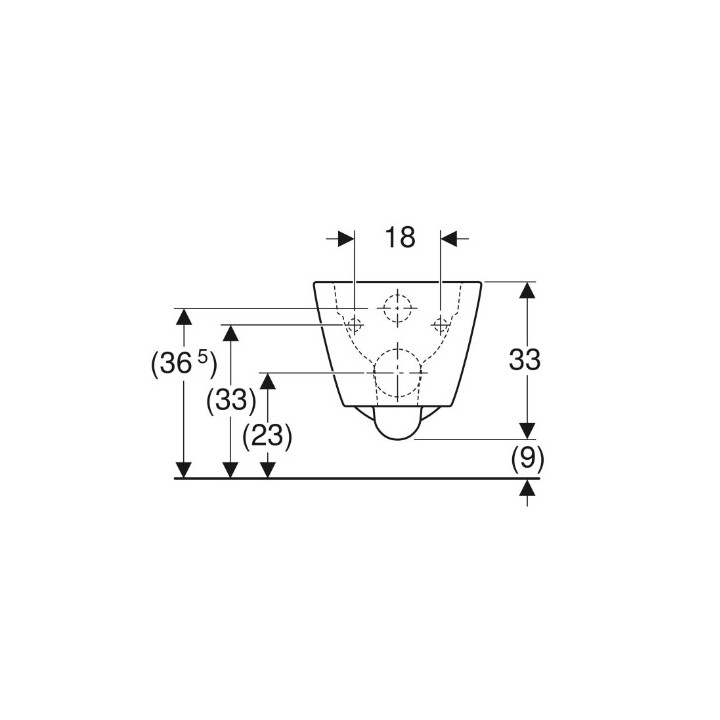 Geberit Smyle Square Hängend Becken WC, Tiefspül-, B35cm, H33cm, T54cm, ukryte mocowania, Rimfree