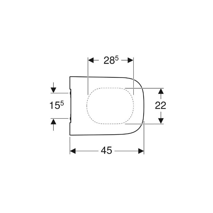 Geberit Smyle Square Wc-sitz, Halterung z góry, zachodząca Deckel deski WC-, slim design