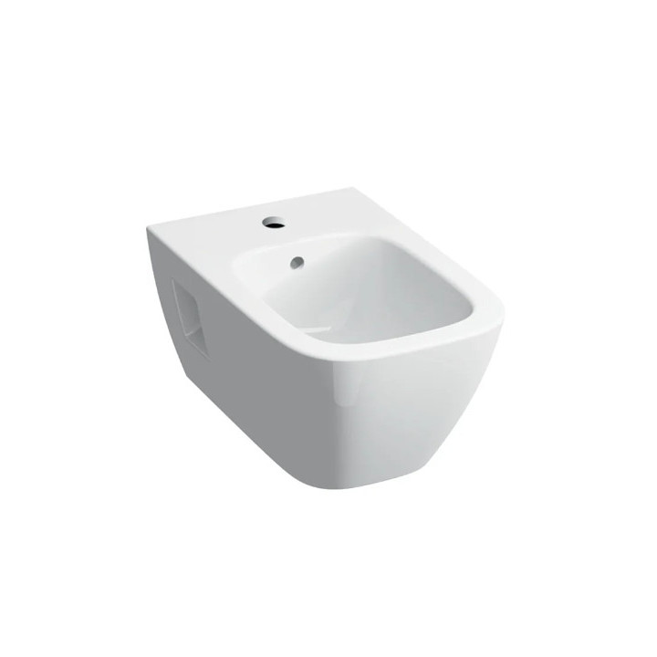Geberit Smyle Square Bidet hängend, B35cm, H26cm, T54 cm, z Überlauf, mit Hahnloch