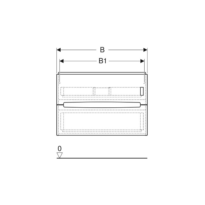 Geberit Modo Schrank pod umywalkę, B79cm, H55cm, T47.9cm, mit zwei Schubladen, weiß