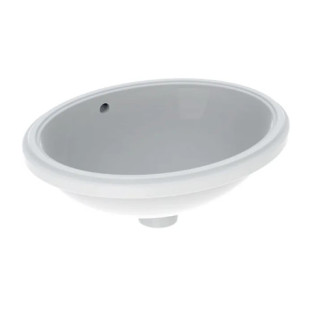 Geberit Variform Unterbauwaschtisch, oval, B49.5cm, H18cm, T42cm, z Überlauf, ohne Hahnloch
