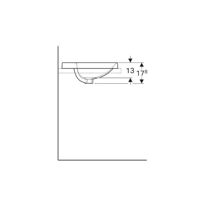 Geberit Variform Einbauwaschtisch, rund, D40cm, H17.8cm, ohne Überlauf, ohne Hahnloch